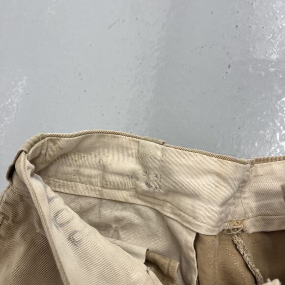 Vintage WW2 Tan Military Buttonfly Sanforized Chinos 26x28 - Picture 4 of 7
